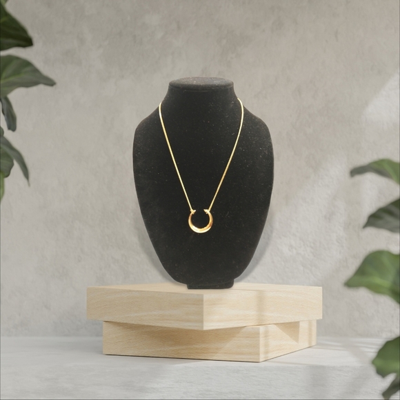 Stella and Dot double horn gold tone necklace - Picture 1 of 4